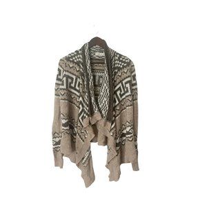 Abercrombie & Fitch sz XS/S Open front waterfall‎ cardigan sweater fair isle